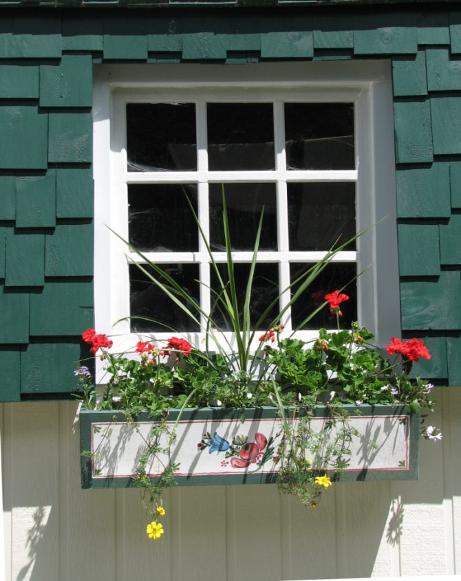 Boîte à fleurs pour la remise Boîte à fleurs pour la remise