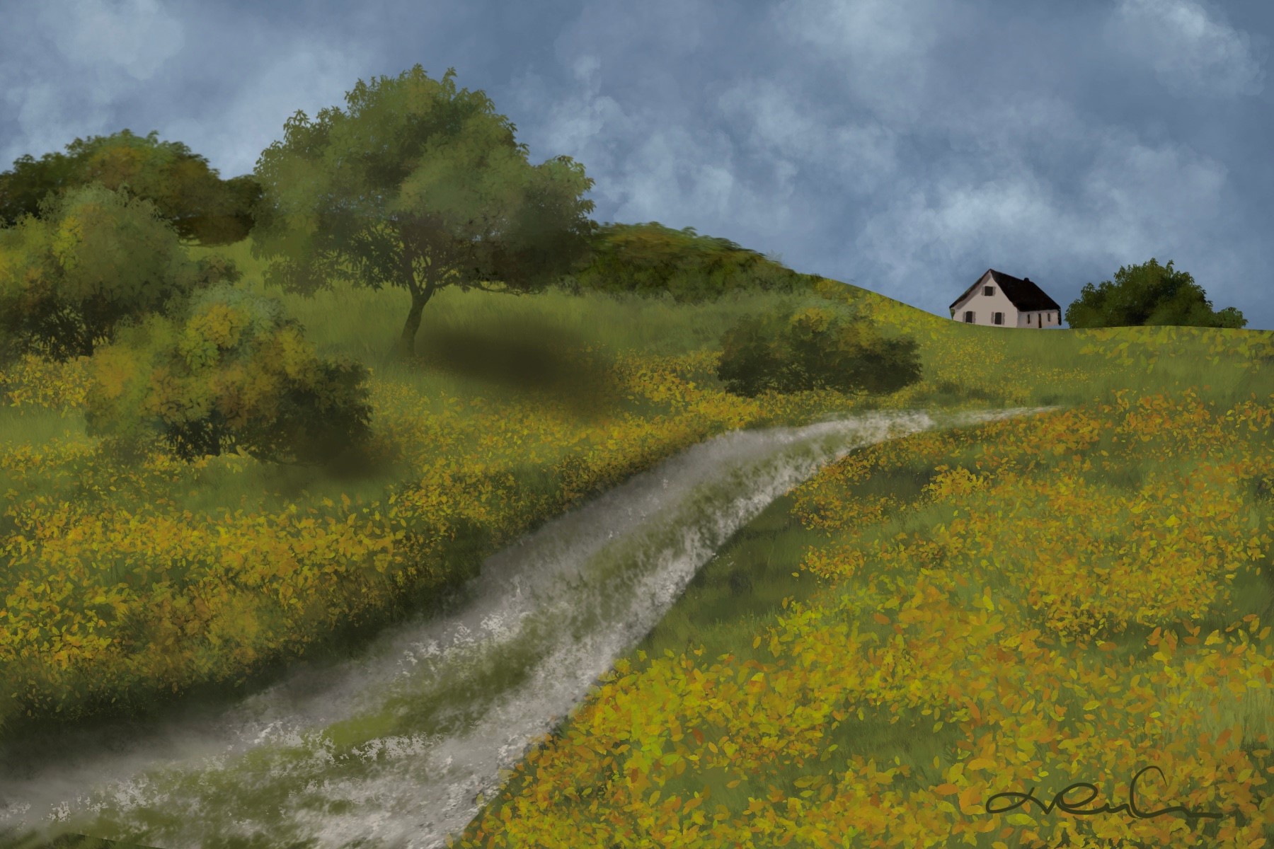 En haut de la colline