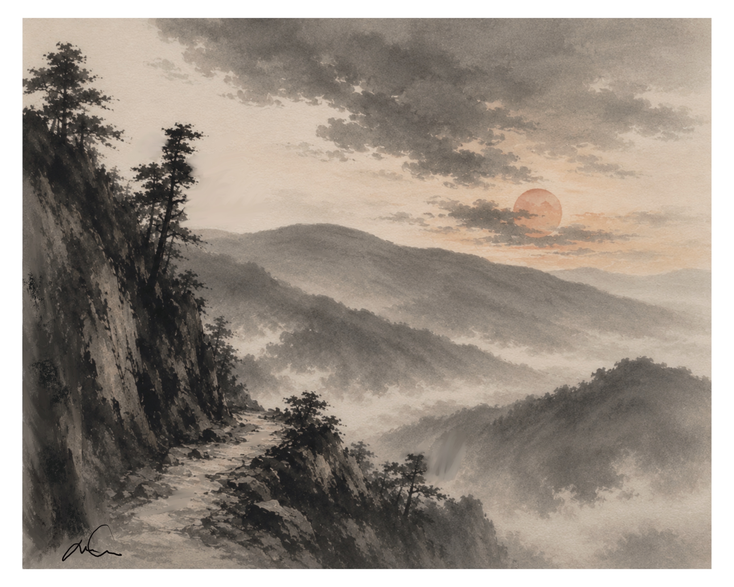 Le soir sur les cimes 