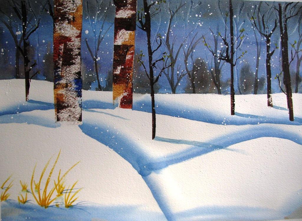 Bouleaux dans la neige