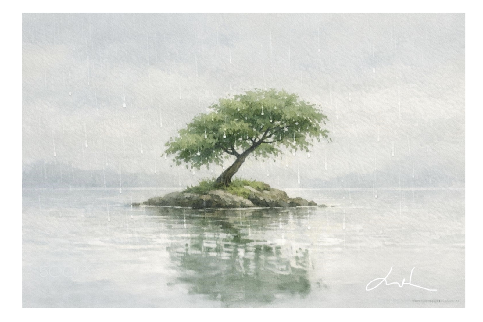 Pluie sur l'île